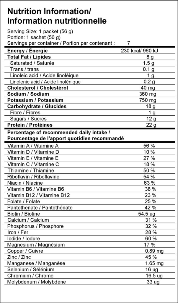 SlimTime Chocolate Shake Mix Nutritional Facts