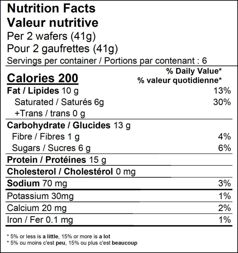 Proti-Square® Wafers Lemon Nutritional Facts